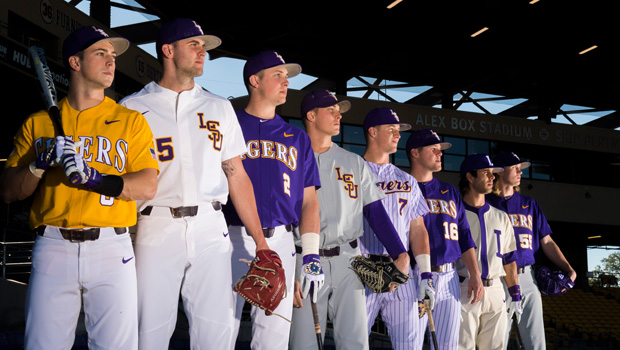 mans in best college baseball uniforms